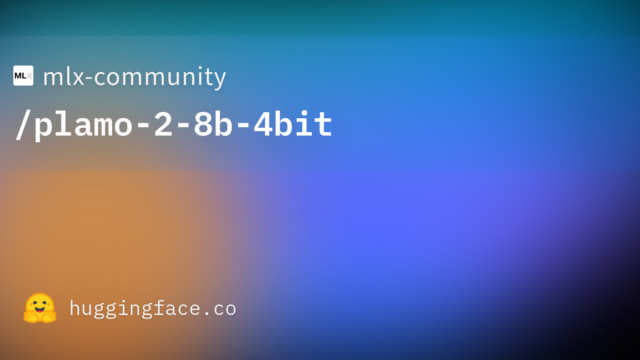 mlx-community/plamo-2-8b-4bit