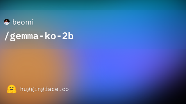 beomi/gemma-ko-2b