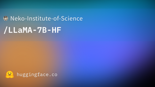 Neko-Institute-of-Science/LLaMA-7B-HF