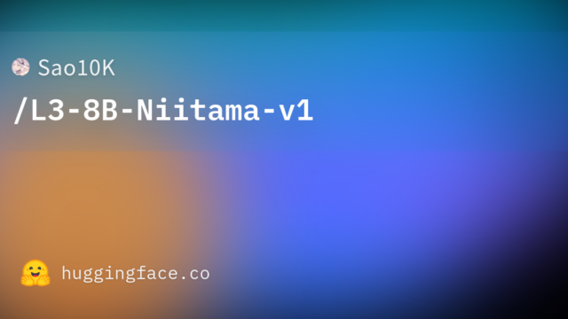 Sao10K/L3-8B-Niitama-v1