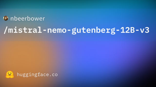 nbeerbower/mistral-nemo-gutenberg-12B-v3