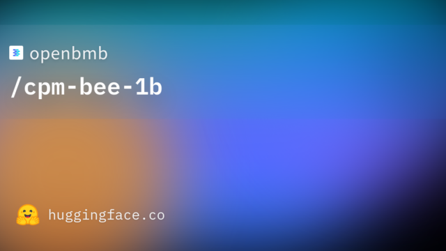 openbmb/cpm-bee-1b